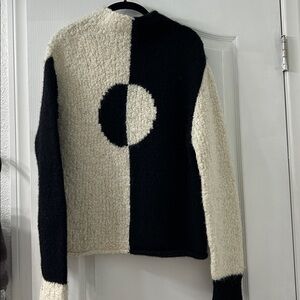 Black and White Alpaca Sweater Small